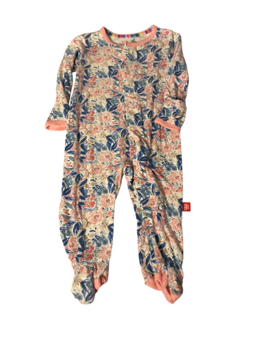 Magnetic Me Floral Footie Sleeper 0–3M Baby Girl Modal Magnetic Pajamas